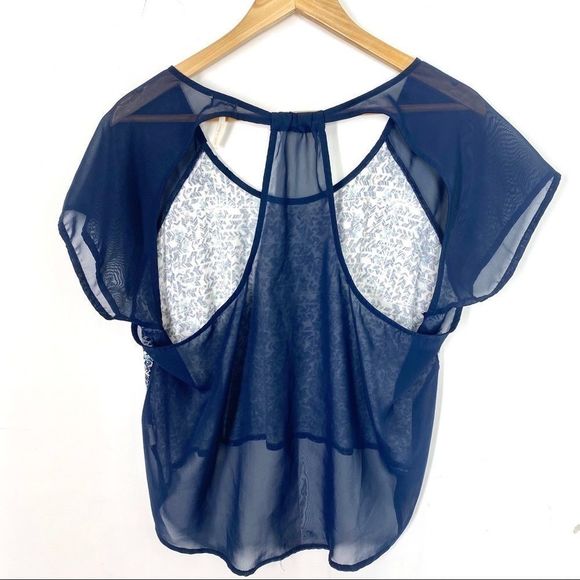 High Low Flowy Sheer Crop Top med - Picture 8 of 8